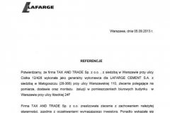 referencja od firmy Lafarge