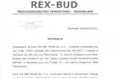 referencja od firmy REX-BUD