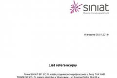 referencja od firmy SINIAT